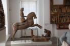 Reiter mit Drachen aus Holz